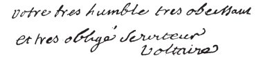 François-marie arouet veya voltaire (1694-1778), vin imza