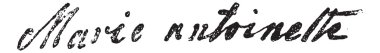 imza marie antoinette veya maria antonia josepha johanna o