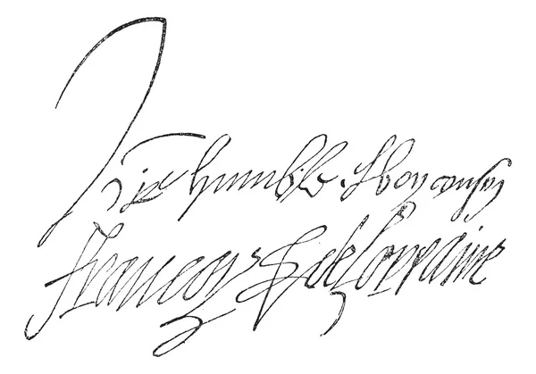 Firma di Francois de Lorraine, duca di Guisa (1519-1562), vi — Vettoriale Stock