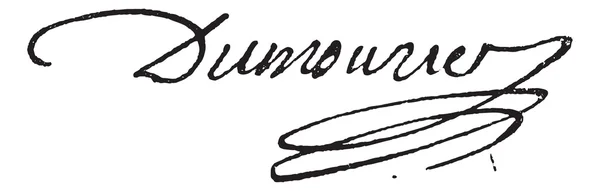 Signature of Charles-Francois Perier Dumouriez (1739-1821), vint — Stock Vector