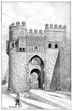 Puerta del sol, kent kapısı Toledo, İspanya,