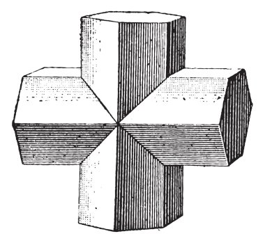 staurolite, antika gravür.