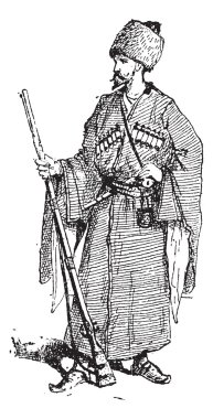 Çerkezce, antika gravür