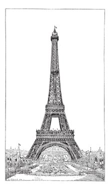 Eyfel Kulesi, mühendis gustave tarafından büyütüldü eiffel, vintage