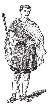 Roma tunik, antika gravür