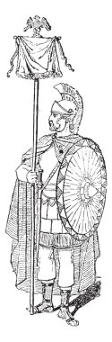 vexillum, antika gravür
