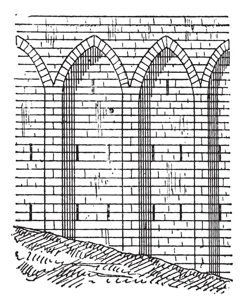 Pared de retención, grabado vintage . — Archivo Imágenes Vectoriales