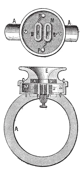 Lector de teléfono, grabado vintage . — Archivo Imágenes Vectoriales