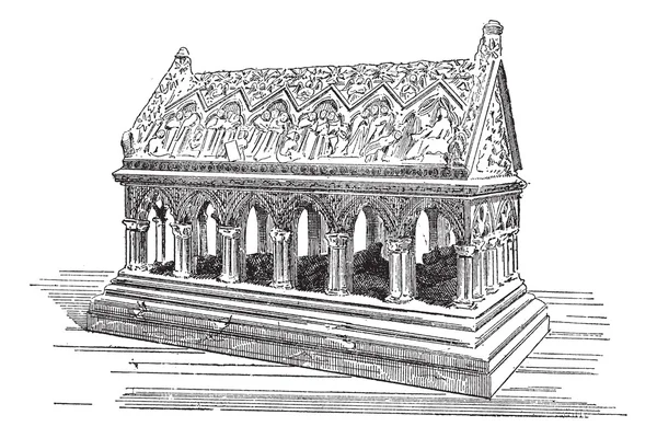 Tomba di Sant'Etienne in Aubazine, incisione vintage . — Vettoriale Stock