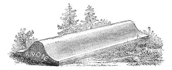 Lápida, tapa de un sarcófago del cementerio de la época carlovingia , — Vector de stock