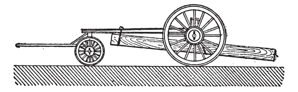 Pole aanhangwagen, vintage gravure. — Stockvector