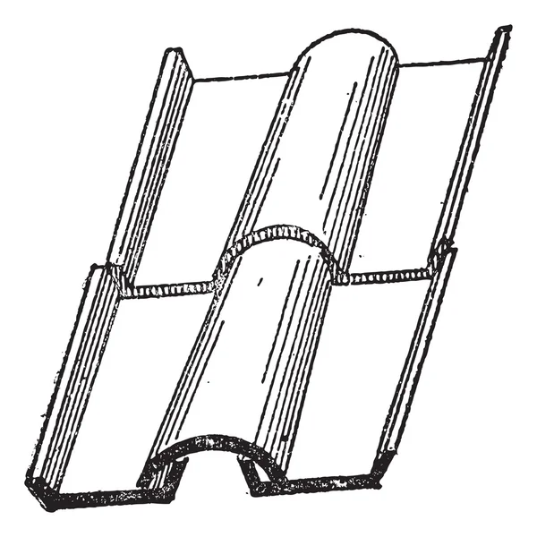 Imbrex y Tegula, grabado vintage — Archivo Imágenes Vectoriales