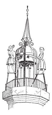 Jacquemart (bellstriker), antika gravür.
