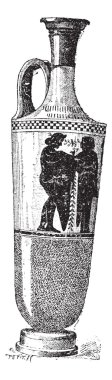 lachrymatory vazo, antika gravür.