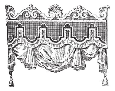Valance, antika gravür.