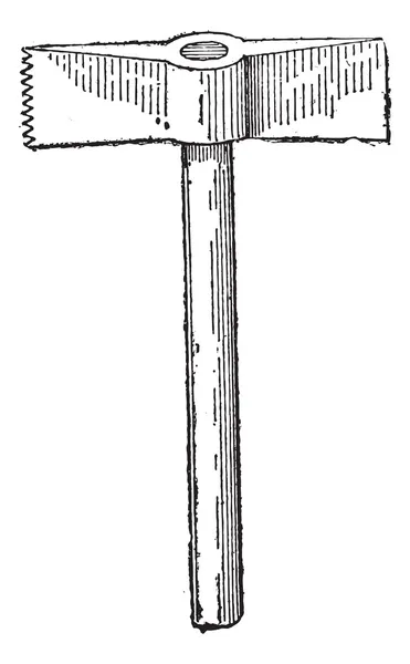 Martelo dentado Chisel-end, gravura vintage — Vetor de Stock