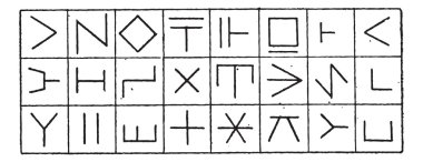 runes, antika gravür