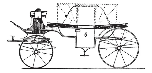 Pram, gravura vintage — Vetor de Stock