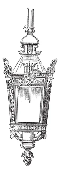 Фонарь, винтажная гравировка . — стоковый вектор