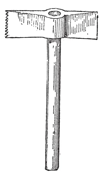 Martillo de extremo de bisel dentado, grabado vintage — Archivo Imágenes Vectoriales