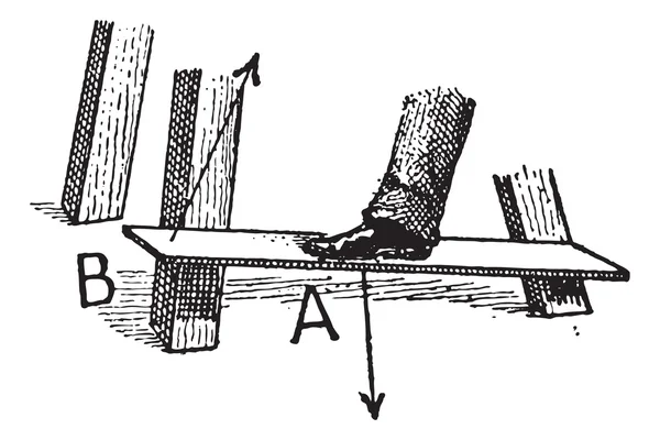 Clase 3 Palanca, grabado vintage — Archivo Imágenes Vectoriales