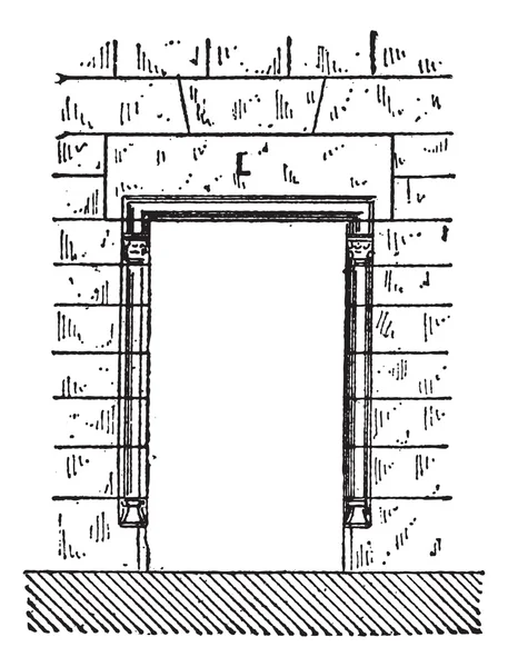 Lintel, gravura vintage — Vetor de Stock