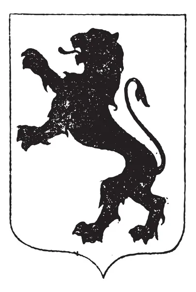 Standaing Лев в Герб, vintage гравіювання — стоковий вектор