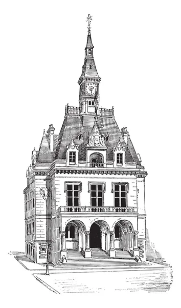 市庁舎ラ fert-スー ジュアールにあるセーヌ-エ-マルヌでイル ・ ド ・ フランス — ストックベクタ