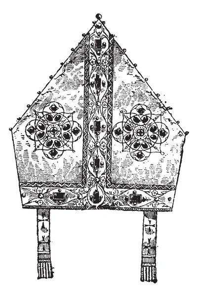Bishop's Mitra, vintage gravyr — Stock vektor