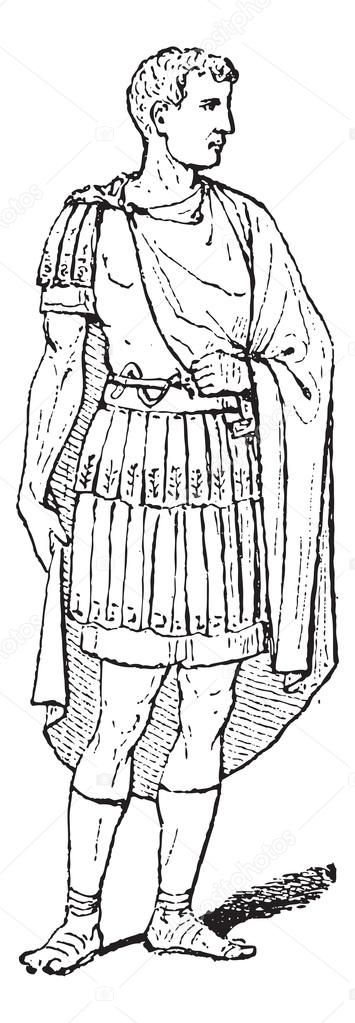 Roman Magistrate, vintage engraving