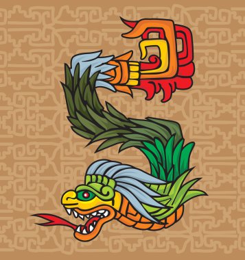 Mayan dragon, illustration clipart