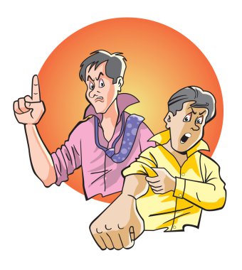 Angry men, illustration clipart