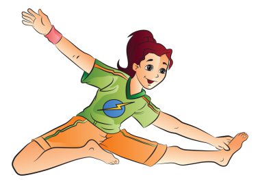 germe egzersiz, illüstrasyon kadın