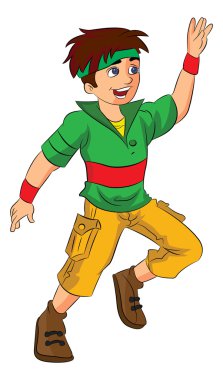 genç erkek dansçı, illüstrasyon