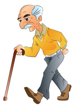 yaşlı adam yürüme, illlustration