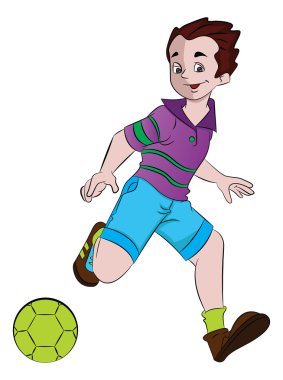 çocuğun futbol illüstrasyon iskambil
