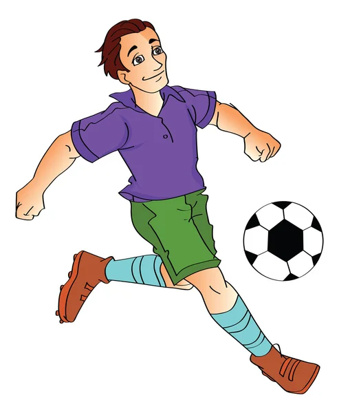 Homem jogando futebol, ilustração —  Vetores de Stock
