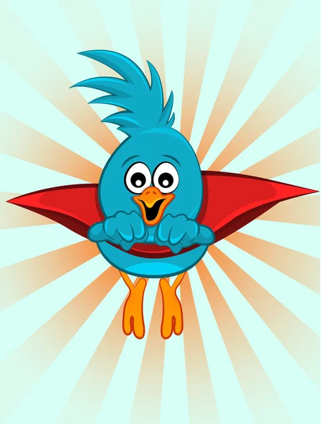 Super pájaro azul, ilustración — Vector de stock
