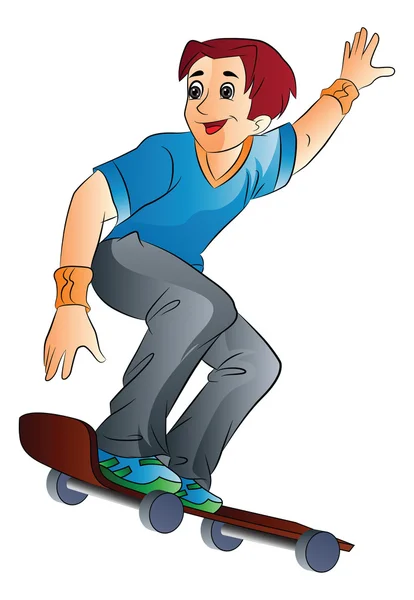 Man op een skateboard, afbeelding — Stockvector