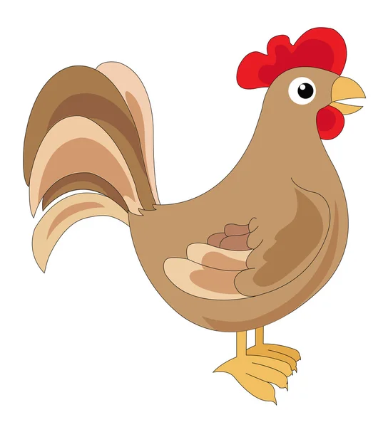 Cute brown cock, illustration — Stock Vector