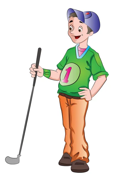 Man Playing Golf, illustration — Stock Vector