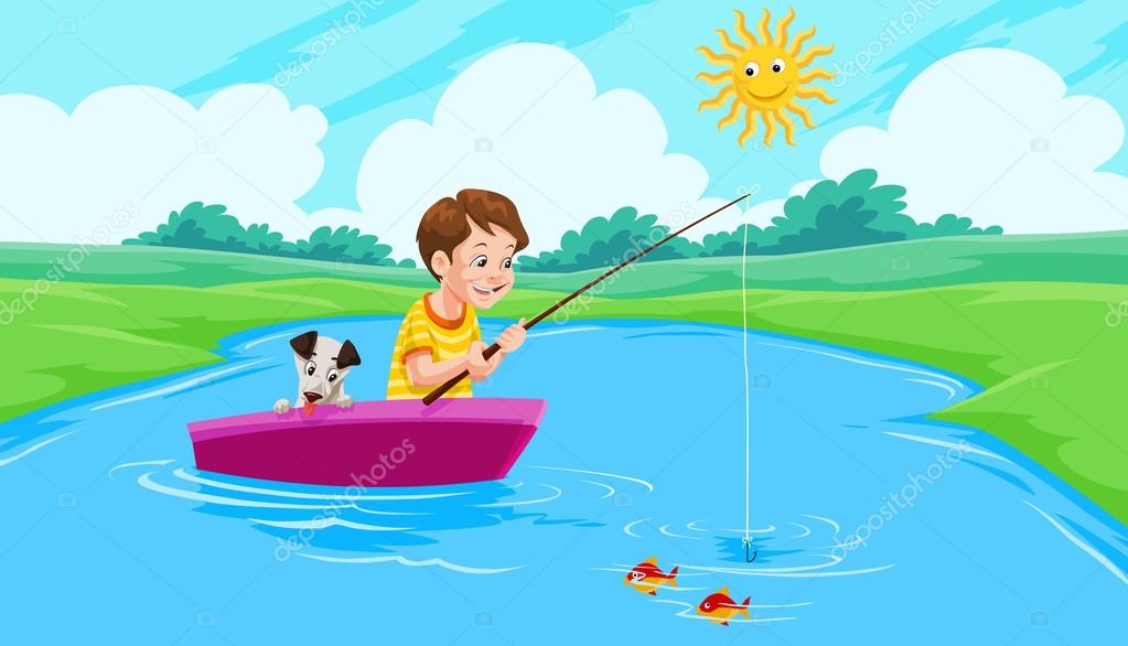 Lake Fishing, illustration