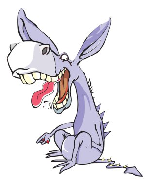Funny Purple Donkey, illustration clipart