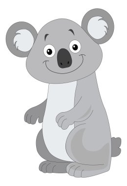 şirin gri koala, illüstrasyon
