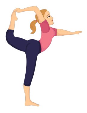 egzersiz, germe, illüstrasyon iş kadın