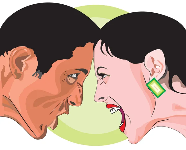 Dövüş, illüstrasyon kadın ve erkek