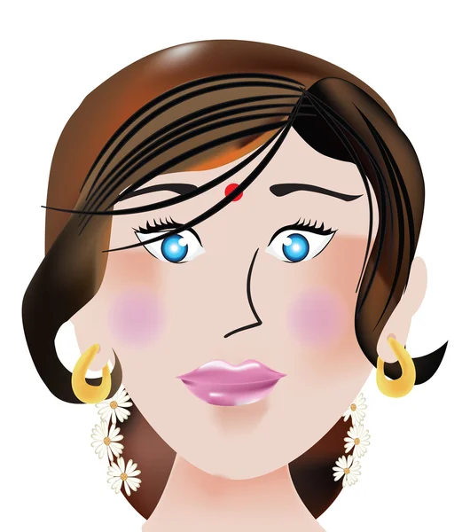 Indiska ansikte, illustration — Stock vektor