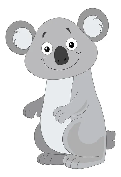 Niedlicher grauer Koala, Illustration — Stockvektor