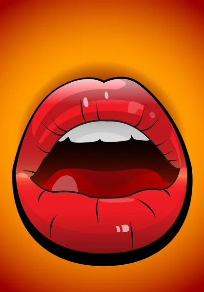 Sexy red lips, illustration — Stock Vector