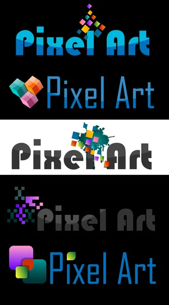 Pixel Art Logo, illustration — Stock Vector